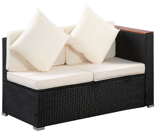 Rattanlounge SENJA schwarz