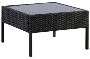 Rattanlounge BARI schwarz