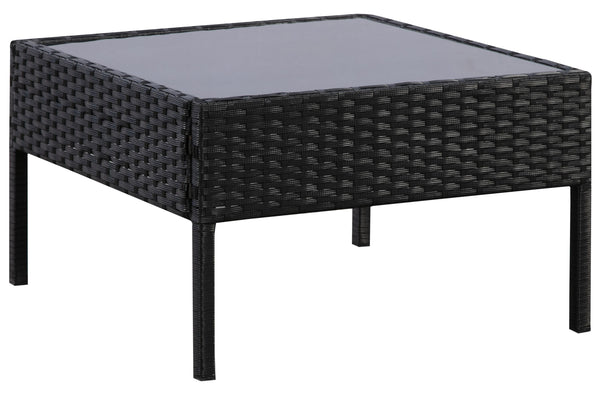 Rattanlounge BARI schwarz