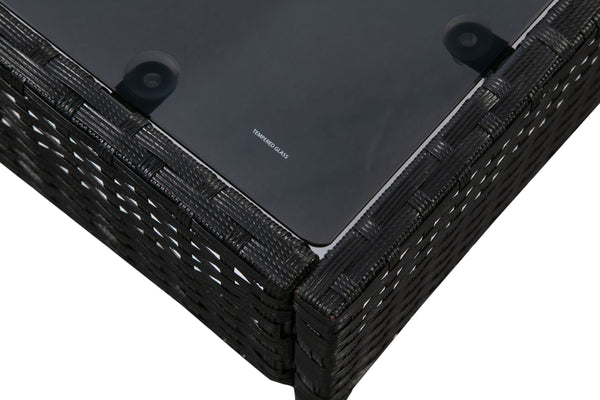 Rattanlounge BARI schwarz