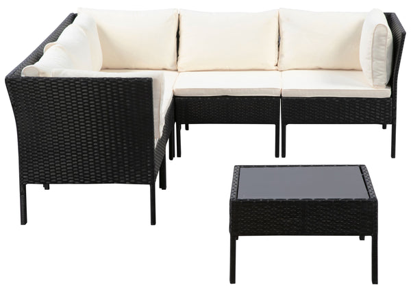 Rattanlounge BARI schwarz