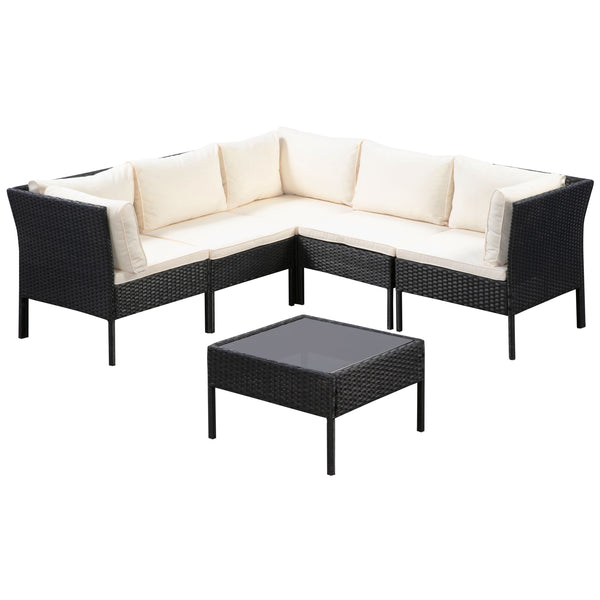 Rattanlounge BARI schwarz