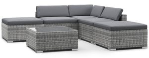 Rattan Lounge TEXAS grau