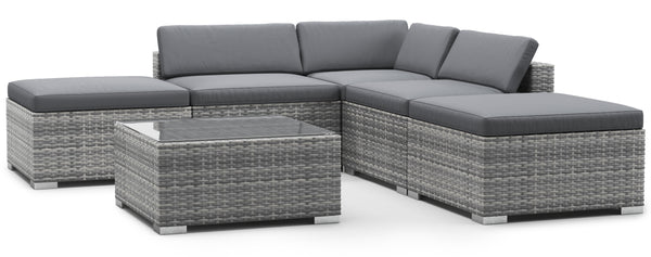 Rattan Lounge TEXAS grau