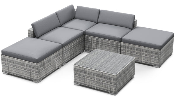 Rattan Lounge TEXAS grau