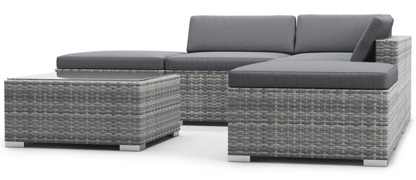 Rattan Lounge TEXAS grau