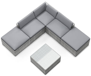 Rattan Lounge TEXAS grau