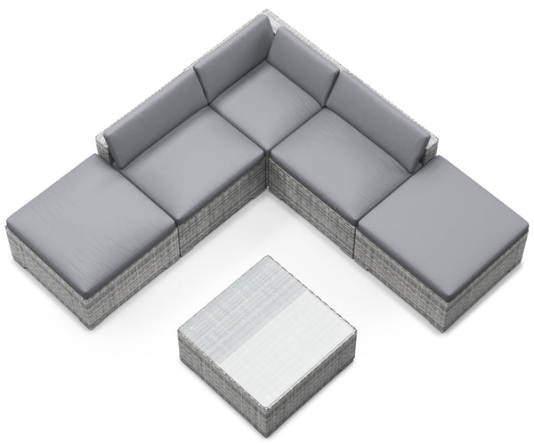 Rattan Lounge TEXAS grau