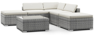 Rattanlounge TEXAS grau/beige