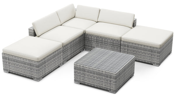 Rattanlounge TEXAS grau/beige