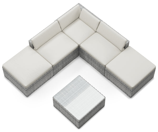 Rattanlounge TEXAS grau/beige