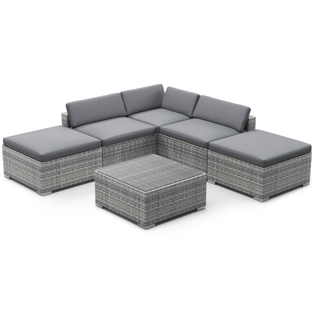 Salon en rotin TEXAS gris
