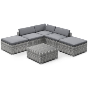 Rattan Lounge TEXAS grau