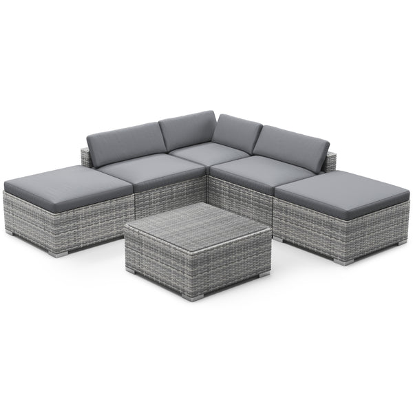 Rattan Lounge TEXAS grau