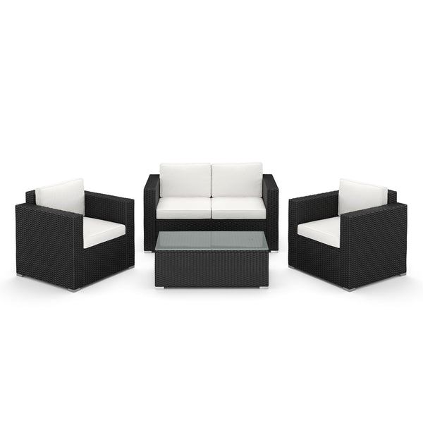 Rattan Lounge VENEZIA schwarz