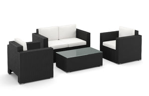 Rattan Lounge VENEZIA schwarz