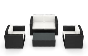 Rattan Lounge VENEZIA schwarz