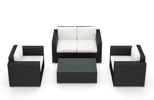 Rattan Lounge VENEZIA schwarz
