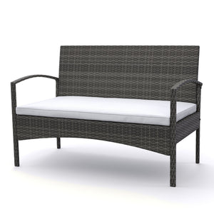 Gartenset CATANIA Rattan grau