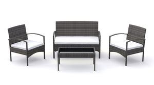 Gartenset CATANIA Rattan grau