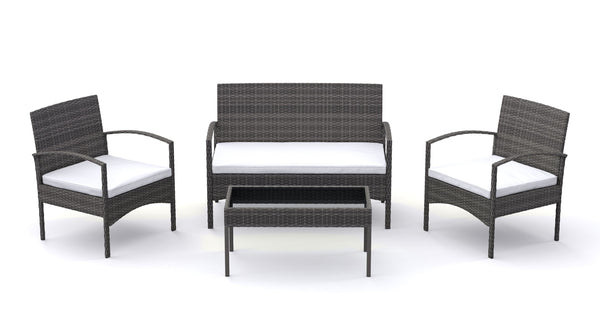 Gartenset CATANIA Rattan grau