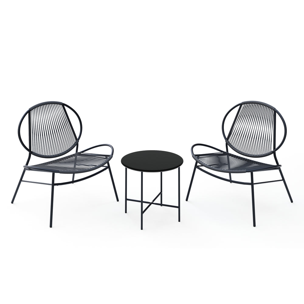 Set di mobili da giardino BORNEO, nero