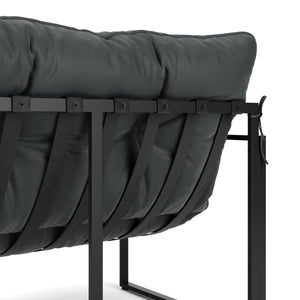 Gartenmöbel Set DELANO 3-teilig anthrazit/schwarz
