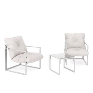Gartenmöbel Set DELANO 3-teilig weiss