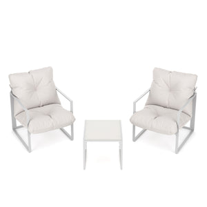 Gartenmöbel Set DELANO 3-teilig weiss