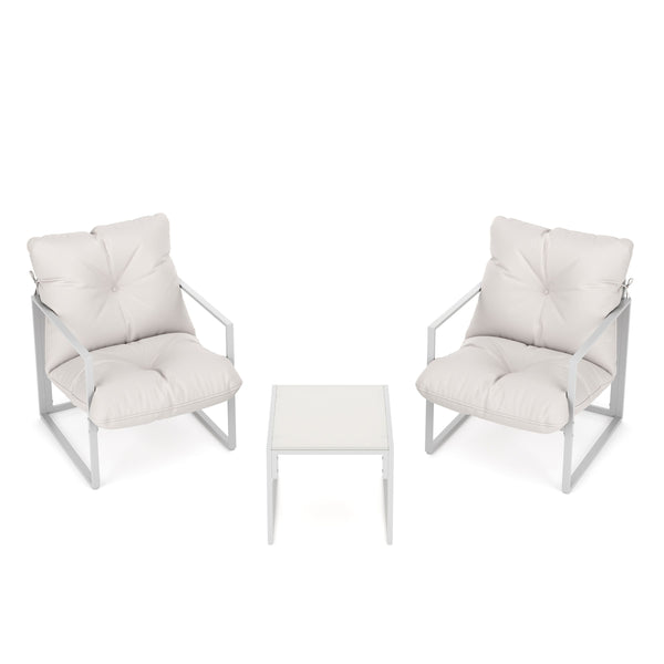 Gartenmöbel Set DELANO 3-teilig weiss