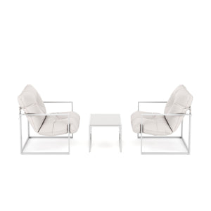 Gartenmöbel Set DELANO 3-teilig weiss