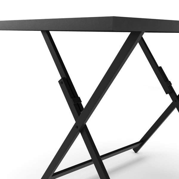 FABRICE garden furniture set with parasol hole, black