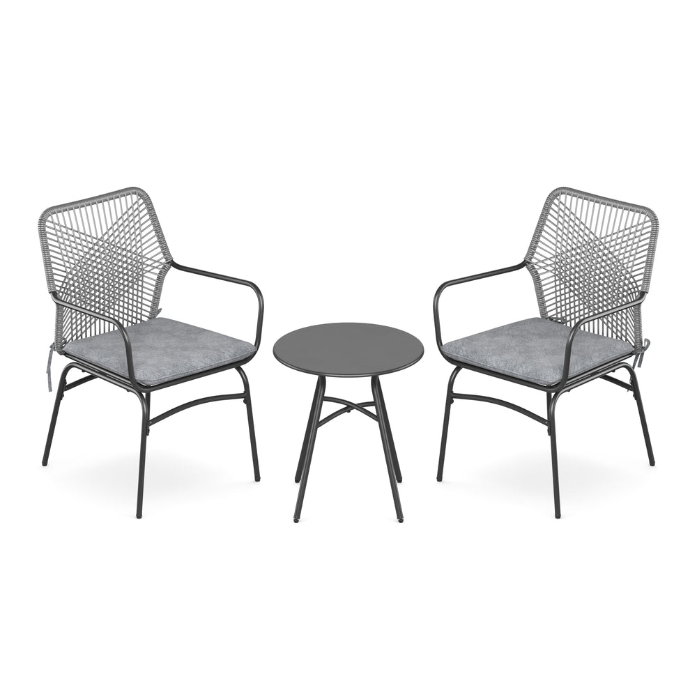 Gartenmöbel Set FERNO 3-teilig grau