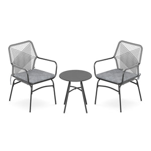 Gartenmöbel Set FERNO 3-teilig grau