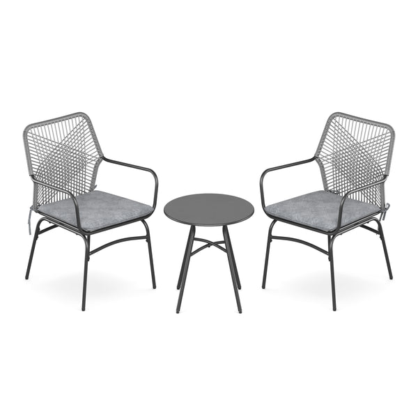 Gartenmöbel Set FERNO 3-teilig grau