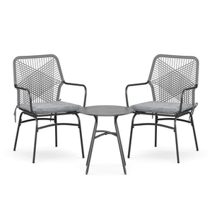 Gartenmöbel Set FERNO 3-teilig grau