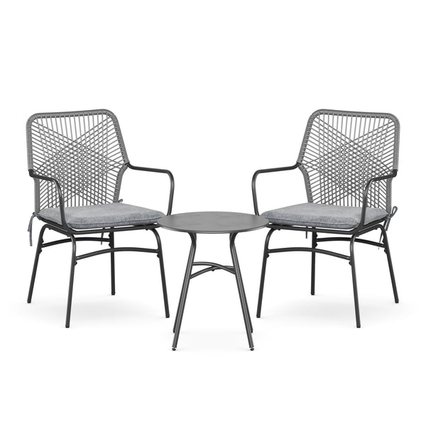 Gartenmöbel Set FERNO 3-teilig grau