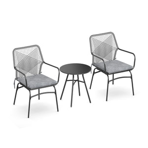 Gartenmöbel Set FERNO 3-teilig grau