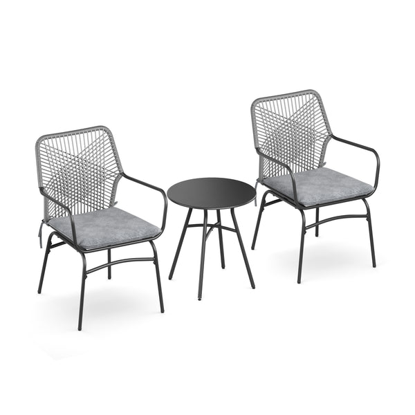 Gartenmöbel Set FERNO 3-teilig grau