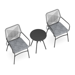 Gartenmöbel Set FERNO 3-teilig grau