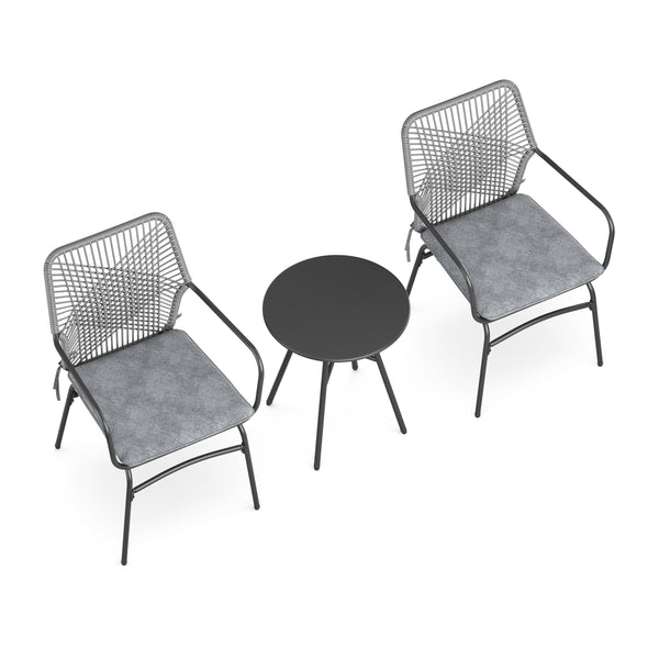 Gartenmöbel Set FERNO 3-teilig grau