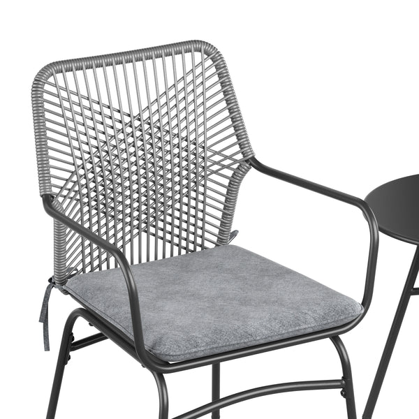 Gartenmöbel Set FERNO 3-teilig grau