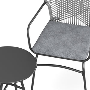 Gartenmöbel Set FERNO 3-teilig grau