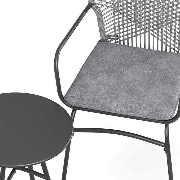 Gartenmöbel Set FERNO 3-teilig grau