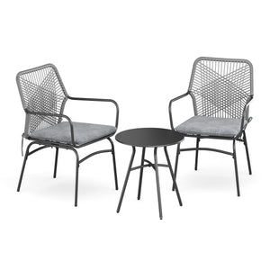 Gartenmöbel Set FERNO 3-teilig grau