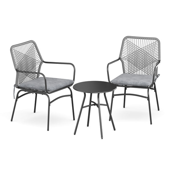 Gartenmöbel Set FERNO 3-teilig grau