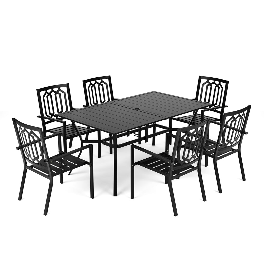 FREDERICO 7-piece garden furniture set, black