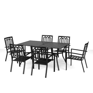 Gartenmöbel Set FREDERICO 7-teilig schwarz