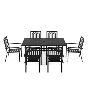 Gartenmöbel Set FREDERICO 7-teilig schwarz
