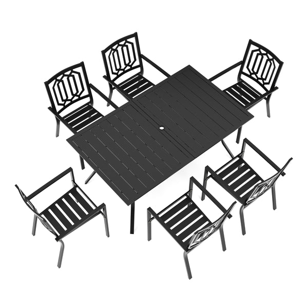 Gartenmöbel Set FREDERICO 7-teilig schwarz
